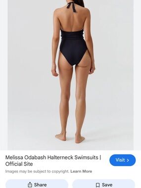 Melissa Odabash Black Halter One-Piece Swimsuit with Tie Neck